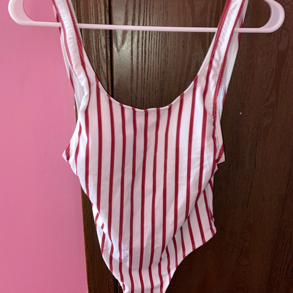 Stripe Shein One Piece Bathing Suit